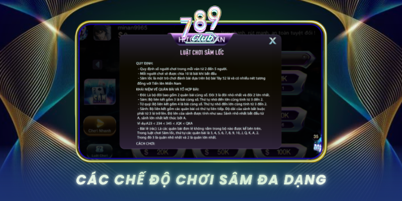 Cac Che Do Choi Sam Da Dang